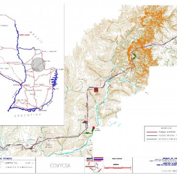 Elaboración del Catastro para la Liberación de la Franja de Dominio Tramo Santa Rosa del Aguaray (Dpto. San Pedro) hasta Capitán Bado (Dpto. Amambay), TRAMO I: (Progresiva 0 a 35+000 más Accesos. (Total 39,65 km.) TRAMO II: Progresiva 35+000 a 70+000 más Accesos. (Total 41,94 km.)